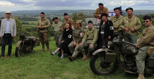 photo depuis la chapelle saint-godegrand, on peut repérer les différents champs de bataille de la poche de falaise-chambois. le convoi de l’appel de la liberté y a fait halte, hier samedi. &copy; ouest-france