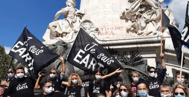 photo les handimarcheurs d’earta, place de l’opéra à paris, mercredi 2 septembre. &copy; earta