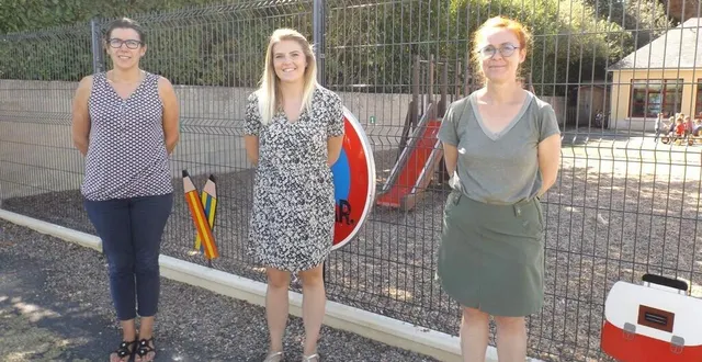 photo les enseignantes de saint-rémy-des-monts : mathilde paysan (tps, ps, ms), elisa truchon-burin (ms, gs, cp), et fabienne murail (cp, ce1). &copy; le maine libre