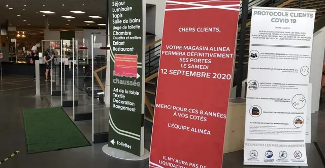 photo le mans, hier. le message est affiché dans le hall d’entrée du magasin alinéa : la fermeture est prévue samedi. &copy; le maine libre