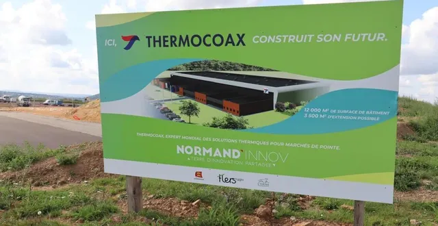 photo les camions de chantier s’activent sur le site de caligny, dans l’orne, pour construire la future usine de thermocoax. &copy; ouest-france