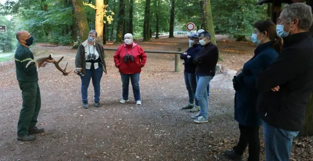 photo bois de cerf en mains, jérôme dodier, agent patrimonial onf, a présenté la vie des grands animaux en forêt. &copy; ouest-france