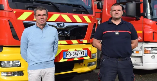 photo le lieutenant patrice gueffier a passé le commandement du centre de secours de la flèche au lieutenant charles-antoine boutroy, jeudi. &copy; ouest-france