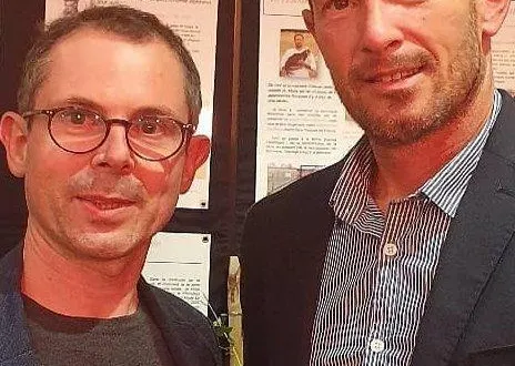 photo gwenaël lhuissier et pascal barbot, du restaurant l’astrance à paris lors de la soirée sur l’excellence gastronomique des guides lebey. &copy; gwenaël lhuissier