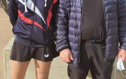 photo justine sauvage et son coach du jour romain bellanger. &copy; le maine libre