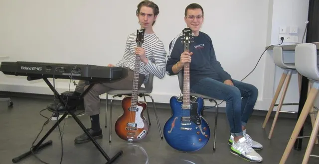 photo william, à gauche et bastien : « nous avons beaucoup aimé travailler au montage de cette conférence ; nous serons rejoints sur quelques morceaux par augustin, autre musicien du groupe, à la percussion et julien baroni, professeur du conservatoire, qui viendra nous soutenir à la basse ». &copy; ouest-france