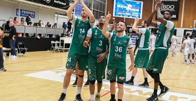 photo la joie des vitréens, larges vainqueurs du derby bretillien sur le parquet de l’union rennes mardi soir. &copy; jocelyne régent