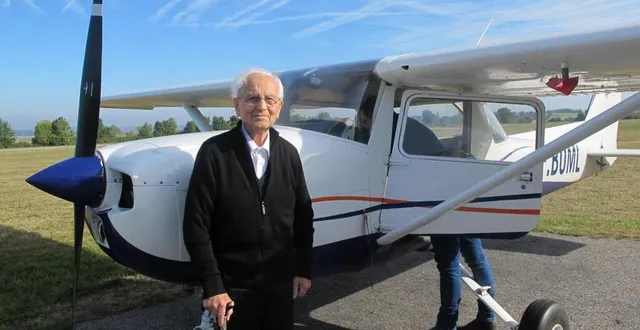 photo roger bellanger à l’aéroclub de mortagne-au-perche en septembre 2019. &copy; archives ouest-france