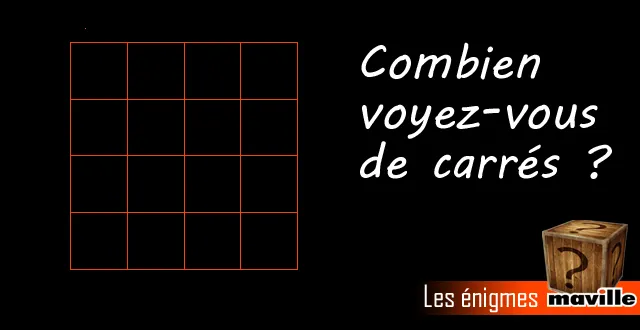 photo enigme. combien voyez-vous de carrés ?