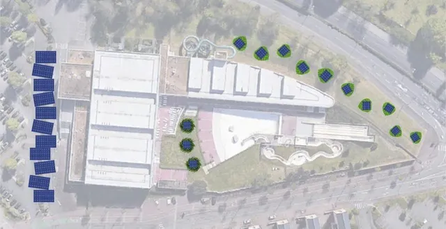 photo la ville du mans veut installer près de 1 800 m² de panneaux photovoltaïques autour du centre aquatique des atlantides. &copy; ville du mans