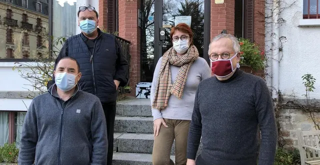 photo de gauche à droite : arnaud boulanger, franck quinton, stéphanie lebailly, daniel mariette, gérants d’hôtels à bagnoles-de-l’orne normandie. &copy; ouest-france