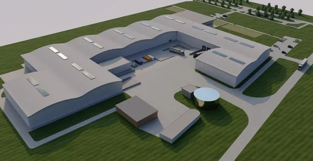 photo vue aérienne de la future extension. &copy; posson packaging