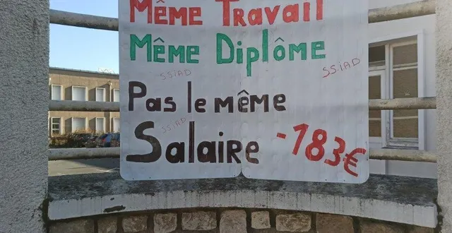 photo les 50 agents de l’hôpital de saint-calais dénoncent ce qu’ils considèrent comme une injustice. &copy; marie-dominique garo