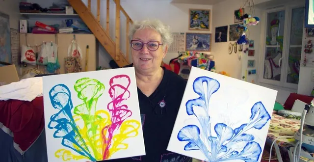 photo martine pitard, de la couture à la peinture. &copy; le maine libre