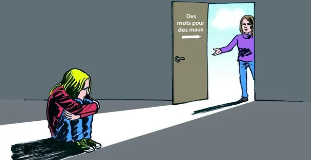 photo le dessinateur troud croque ces actualités qui nous ont marquées en 2020. ce jour, la rencontre de phoebé humbert avec l’association des mots pour des maux. &copy; troud