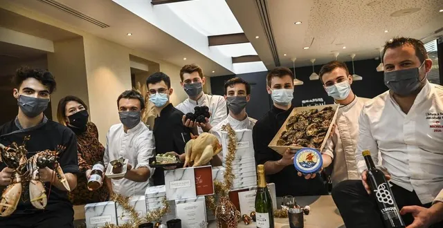 photo kilian lemoine, (deuxième en partant de la droite) a choisi un étoilé pour y faire son apprentissage, pour y travailler des produits frais au sein d’une brigade. &copy; photo archives le maine libre denis lambert