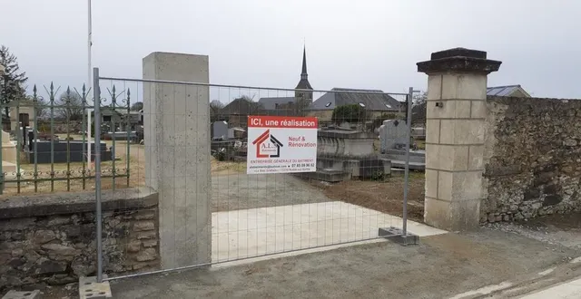 photo les travaux du cimetière sont en cours. &copy; ouest-france