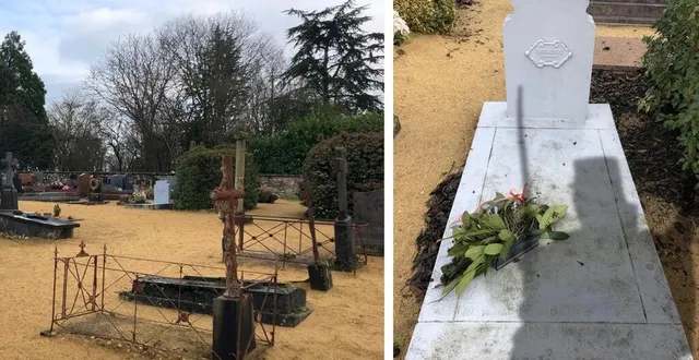 photo dans le cimetière de longnes se trouve la tombe d’un soldat de la guerre de 1870. qui se trouve dessous ? là est la question… &copy; ouest-france