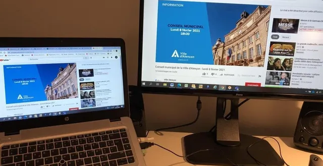 photo  depuis plusieurs mois, le conseil municipal d’alençon se suit en téléconférence pour le public et les journalistes.  &copy;  ouest-france 