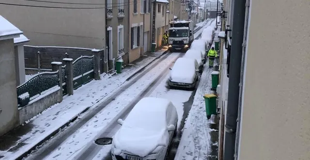 photo  la collecte du tri sélectif continue au mans, malgré la neige.  &copy;  le maine libre 