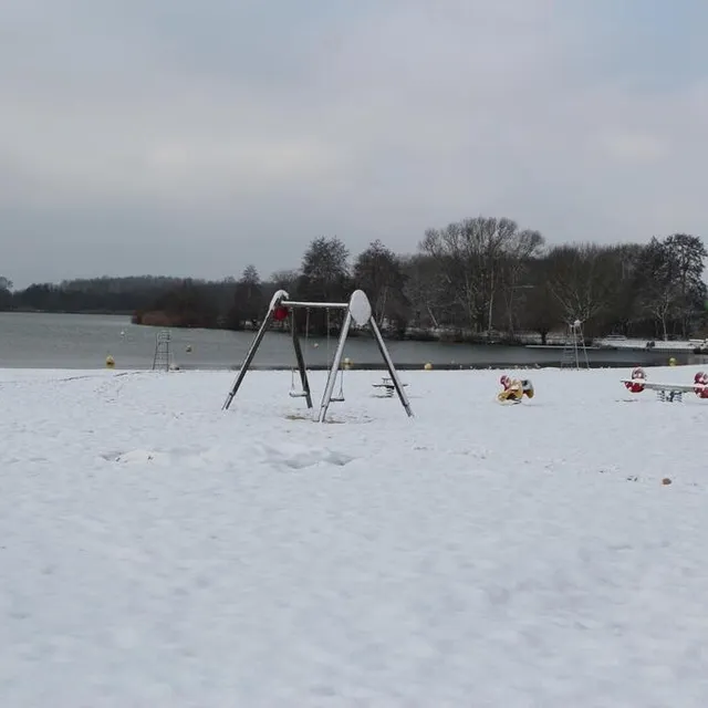 photo sur la base de loisirs de la monnerie, à la flèche, les mouettes profitent de l’absence du surveillant de baignade pour batifoler sur le rivage.  ©  le maine libre