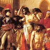 photo bonaparte visitant les pestiférés de jaffa (détail). desgenettes est au fond, entre l’empereur et le malade. ce tableau d’antoine-jean gros est au louvre.