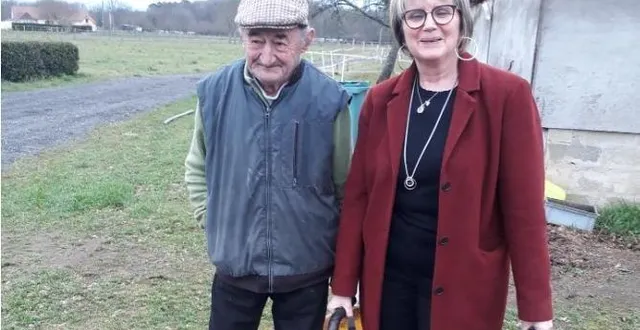 photo  saint-célerin, le jeudi 4 février 2021. catherine et son beau-père, trois jours après la sortie de l’hôpital de l’octogénaire, hospitalisé pour un infarctus.  &copy;  photo famille 