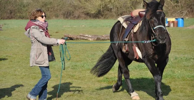 photo  marie dufour est enseignante en équitation western. elle animait cette journée découverte au côté d’angélique bralet.  &copy;  le maine libre 