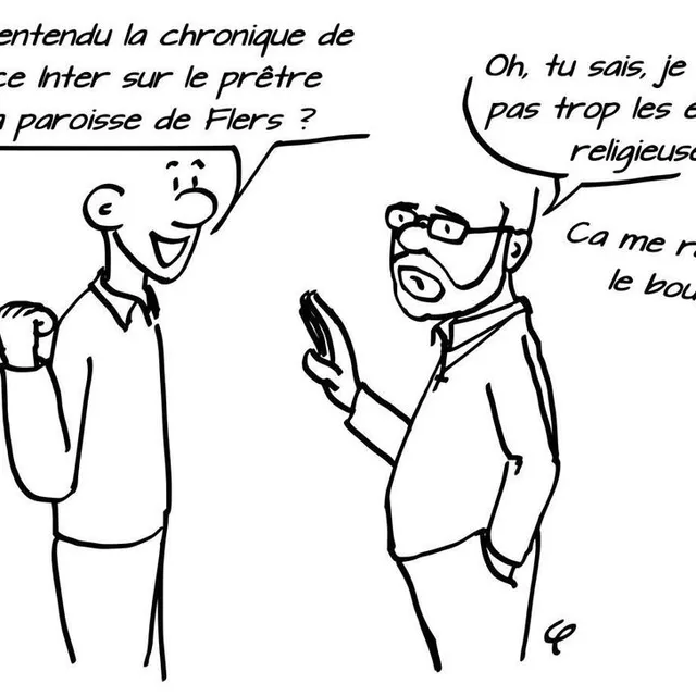 photo chaque jour, christophe peschet, prêtre à flers, va croquer l’actualité pendant le couvre-feu. en plus d’être publiés sur le site de la paroisse marcel-callo, ses dessins le sont aussi dans nos colonnes.  ©  christophe peschet