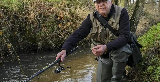 photo  marigné-laillé, jeudi 11 mars 2021. joël attend toujours l’ouverture de la truite avec impatience. et cette année, c’est encore plus le cas que d’ordinaire.  &copy;  photo le maine libre-yvon loue 