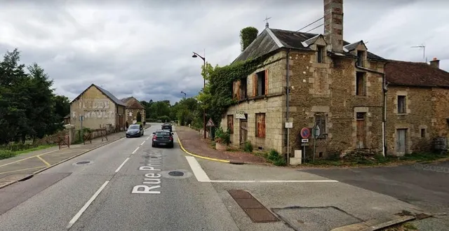 photo  les travaux se feront dans le bourg de saint-denis-sur-sarthon, près du moulin.  &copy;  google maps 