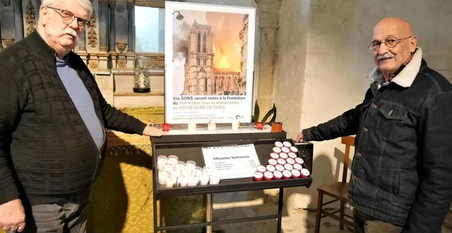 photo  bernard leroyer, à gauche et dominique hébert, devant l’une des deux zones de dons à saint-céneri-le-gérei (orne).  &copy;  ouest-france 