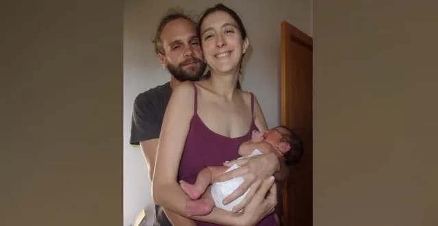 photo  nathalie, tom, leur petit noé.  &copy;  le maine libre 