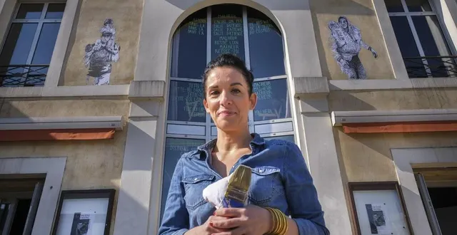 photo  le mans, mercredi 14 avril 2021. ?karine le gourrierec se fait un nom dans le street art : kar le gou.  &copy;  le maine libre – denis lambert 