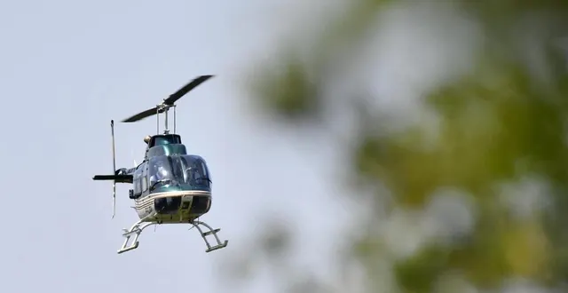 photo  missionné par enedis, l’hélicoptère inspecte les lignes électriques de bazouges-cré-sur-loir et villaines-sous-malicorne.  &copy;  thierry creux/ archives ouest-france 