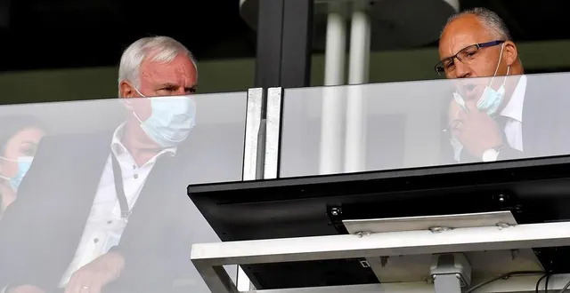 photo  philippe caillot , le président délégué d’angers sco, ici aux côtés de saïd chabane, le propriétaire du club.  &copy;  ouest-france 