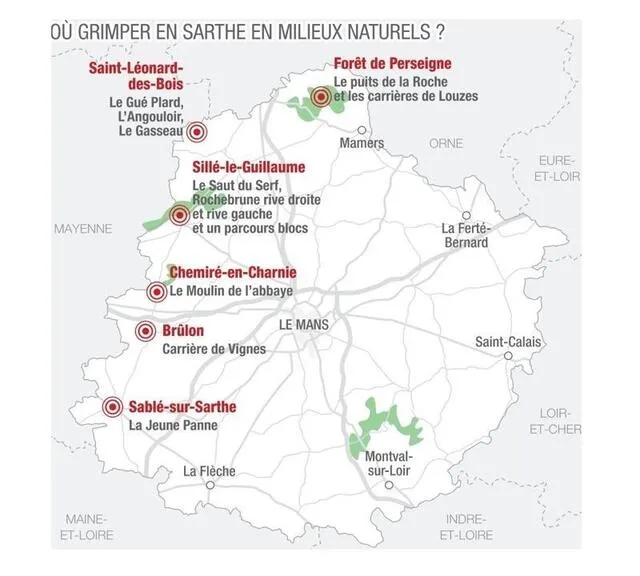 photo les sites d'escalade en sarthe.  ©  le maine libre