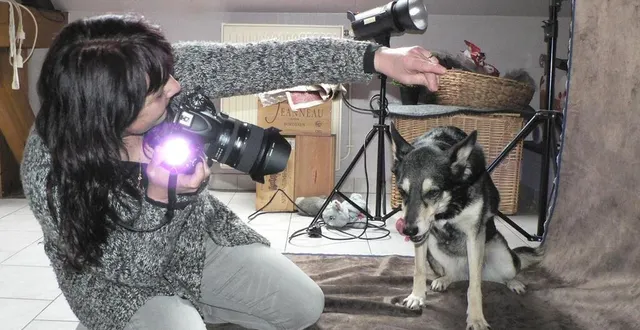 photo  dans son studio, carole cultive sa passion pour la photo.  &copy;  ouest-france 