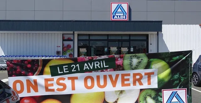 photo  aldi a ouvert ses portes zone du vivier le 21 avril 2021.  &copy;  le maine libre 