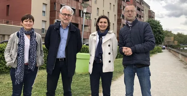 photo  catherine leturque, christian lacoste, fabienne lagarde et pierre-yves paulin, candidats ps  &copy;  le maine libre 
