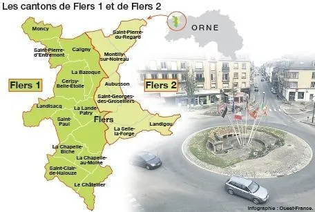photo les différentes communes des cantons de flers, dans l’orne.  ©  infographie ouest-france
