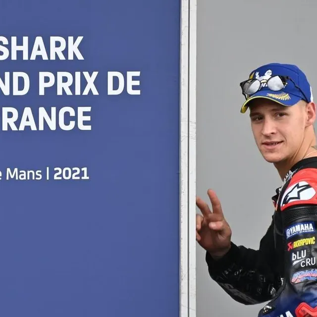 photo sport. motocyclisme. vitesse. championnat du monde.
grand prix de france moto. le mans.
catégorie motogp.

fabio quartararo meilleur temps des essais partira en pole position en première ligne du grand prix.

20. fabio quartararo. yamaha. monster energy yamaha motogp. france.

photo daniel fouray.  ©  daniel fouray / ouest-france