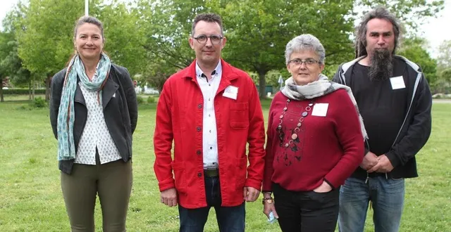 photo  de gauche à droite : nathalie charmant, sylvain poirrier, marylène souchard, jean-jacques bernard.  &copy;  le maine libre 
