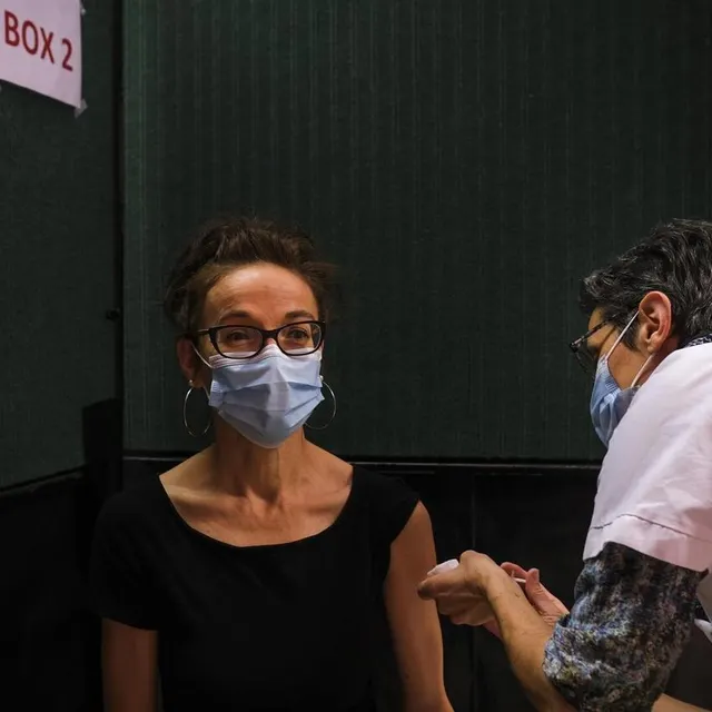 photo florence a reçu sa première dose.  ©  le maine libre – denis lambert