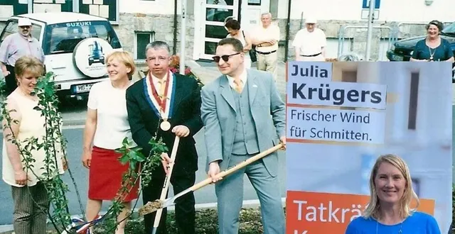 photo  comme lors du 20e anniversaire en 2001, des arbres seront plantés pour les 40 ans du jumelage, en 2022, peut-être en présence de julia krügers, la nouvelle maire de schmitten.  &copy;  ouest-france 