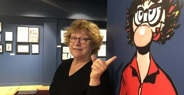 photo  le mans, vendredi 21 mai 2021. la dessinatrice florence cestac expose planches, dessins, masques et bustes.  &copy;  le maine libre 