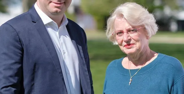photo  bruno corcy et danielle kouassi, candidats de la majorité départementale.  &copy;  le maine libre 
