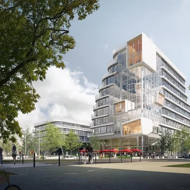 Le projet Métamorphose vue depuis la station de tramway «Berges de Maine». Hamonic + Masson photo le projet métamorphose vue depuis la station de tramway «berges de maine». © hamonic + masson