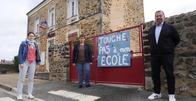 photo  pauline lebannier, membre du sivos et déléguée des parents d’élèves, catherine vilfeu, vice-présidente du sivos, et daniel rieucros, maire.  &copy;  le maine libre 