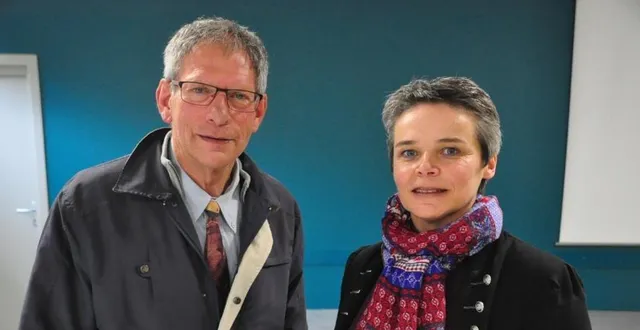photo  dominique groult et élisabeth bourgeais, candidats dans le canton du lude.  &copy;  le maine libre 